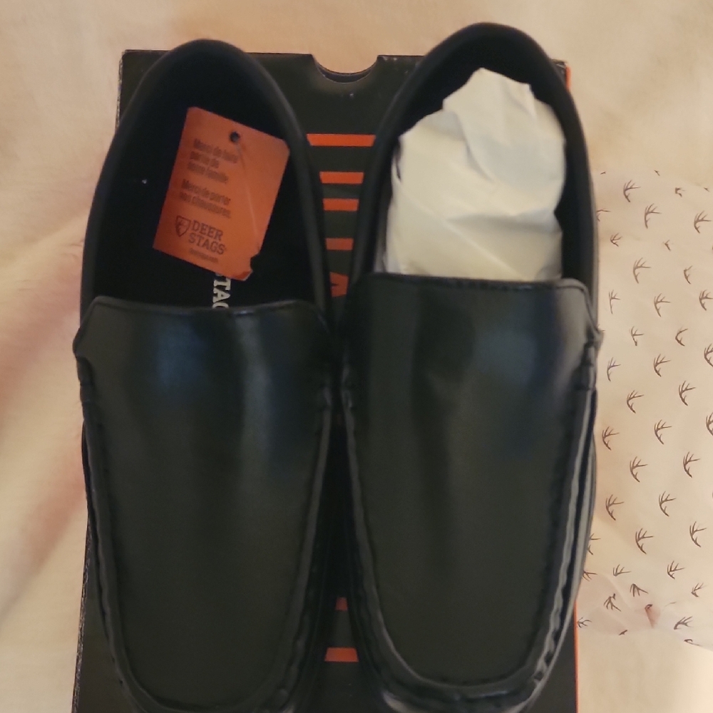 Deer Stags Boys  Sleek Black Slip-On Loafers